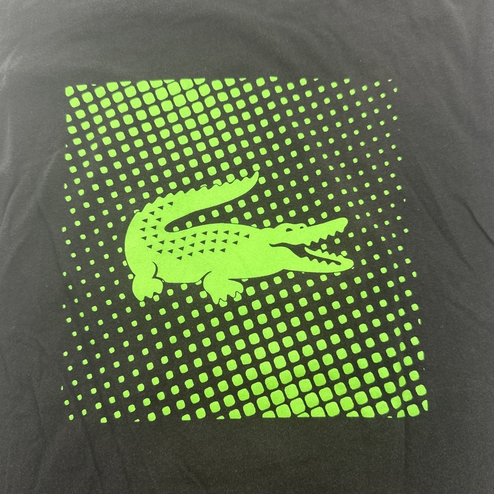 Lacoste Andy Roddick Black Crew Neck Limited Run Graphic T Shirt Size 4 VTG - Picture 3 of 6